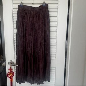 WD.NY Crinkled Maxi Skirt in Plum